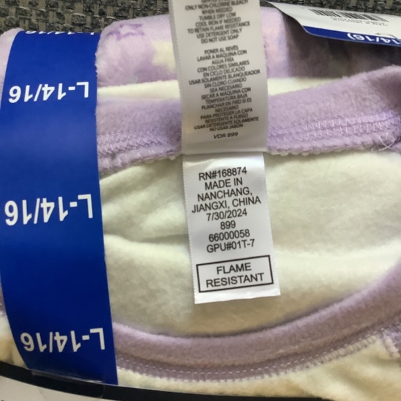 Lands' End Girl's 3 Pc Pajamas Robe Top Bottom Flame Resistant Set Size L 14-16 - Picture 5 of 11